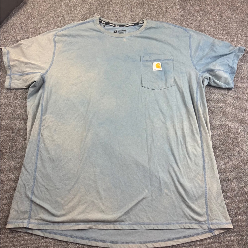 CARHARTT Men’s Blue Carhartt Force Short Sleeve Relaxed Fit Shirt size: 2XL
